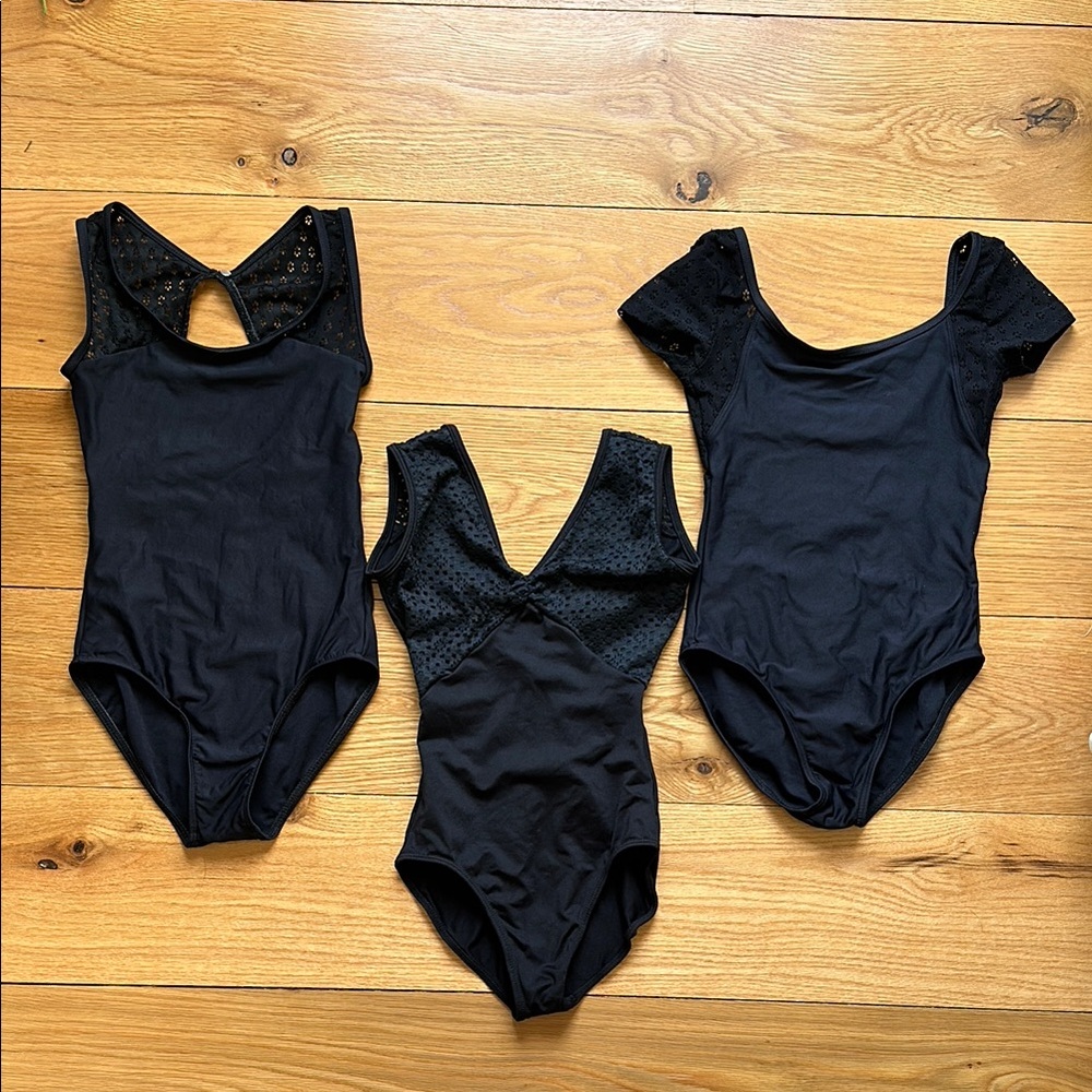 Set of Three Girl’s Leotards Size 8-10